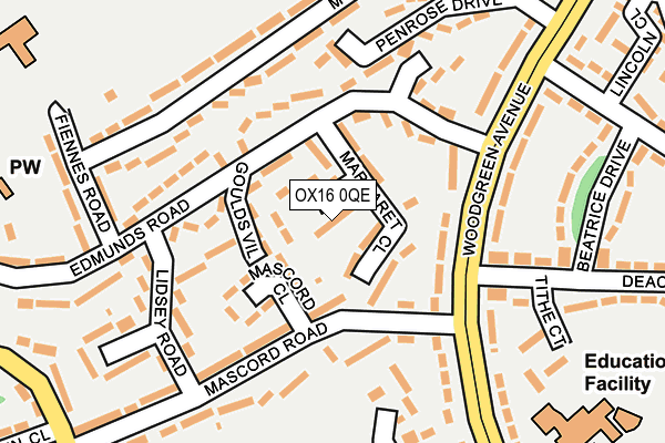 OX16 0QE map - OS OpenMap – Local (Ordnance Survey)