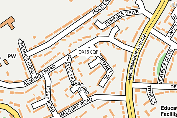 OX16 0QF map - OS OpenMap – Local (Ordnance Survey)