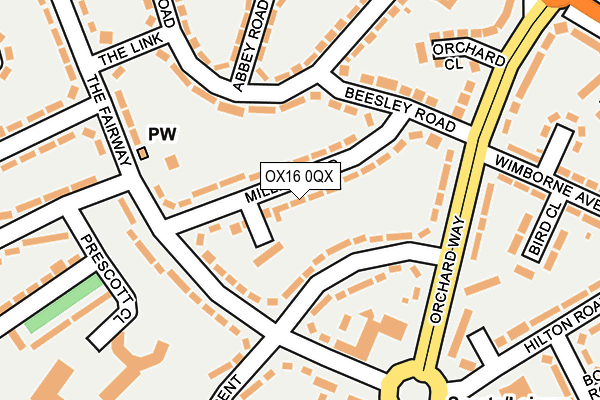 OX16 0QX map - OS OpenMap – Local (Ordnance Survey)