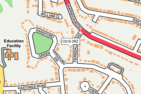 OX16 0RZ map - OS OpenMap – Local (Ordnance Survey)