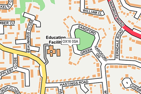 OX16 0SA map - OS OpenMap – Local (Ordnance Survey)