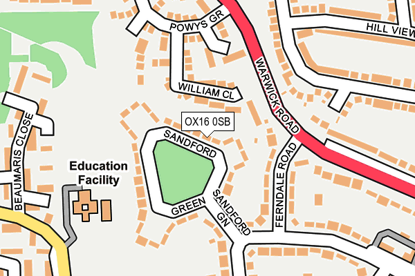 OX16 0SB map - OS OpenMap – Local (Ordnance Survey)