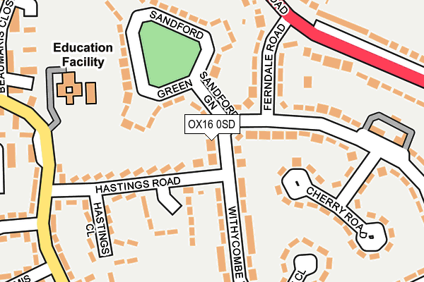 OX16 0SD map - OS OpenMap – Local (Ordnance Survey)