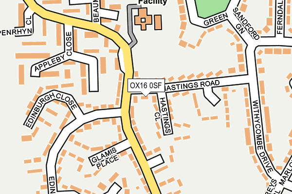 OX16 0SF map - OS OpenMap – Local (Ordnance Survey)