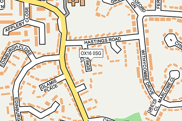 OX16 0SG map - OS OpenMap – Local (Ordnance Survey)