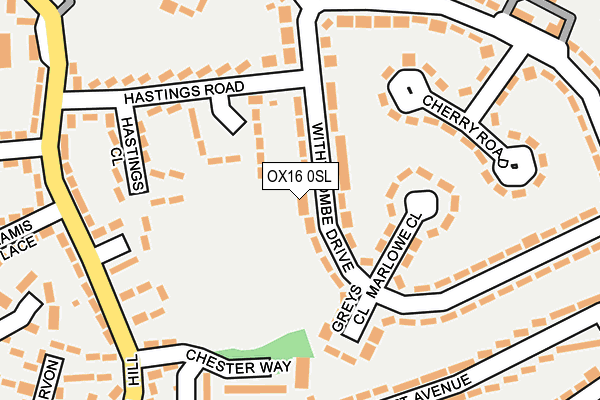 OX16 0SL map - OS OpenMap – Local (Ordnance Survey)