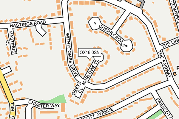 OX16 0SN map - OS OpenMap – Local (Ordnance Survey)