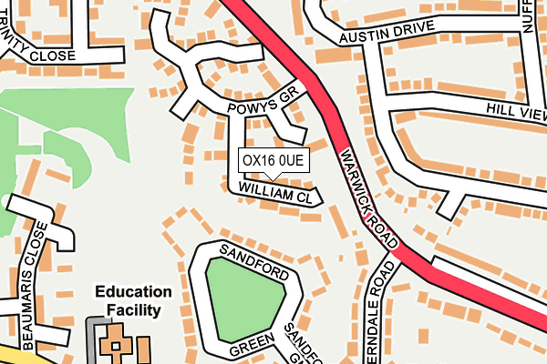 OX16 0UE map - OS OpenMap – Local (Ordnance Survey)