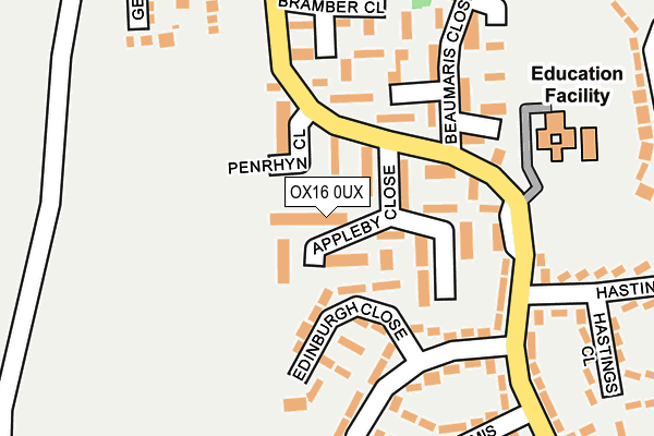 OX16 0UX map - OS OpenMap – Local (Ordnance Survey)