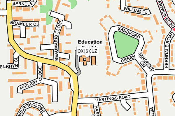 OX16 0UZ map - OS OpenMap – Local (Ordnance Survey)