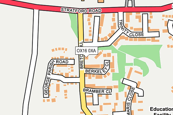 OX16 0XA map - OS OpenMap – Local (Ordnance Survey)