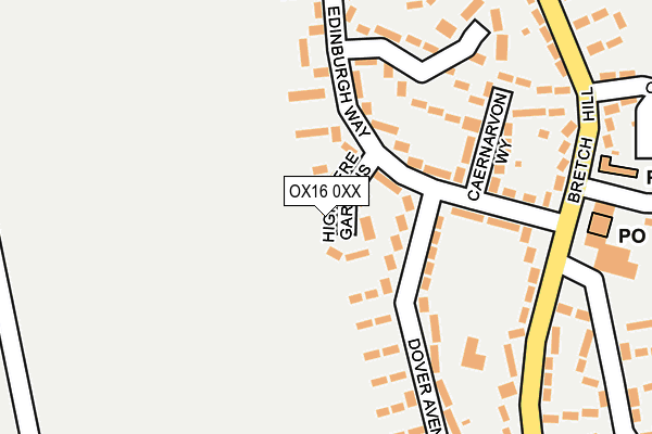 OX16 0XX map - OS OpenMap – Local (Ordnance Survey)