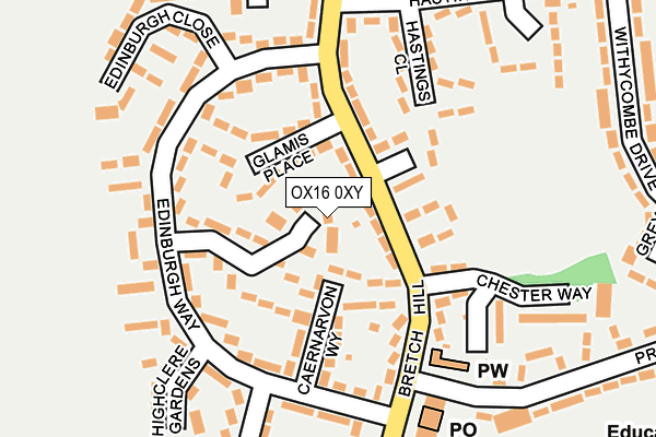 OX16 0XY map - OS OpenMap – Local (Ordnance Survey)