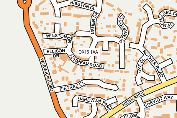 OX16 1AA map - OS OpenMap – Local (Ordnance Survey)