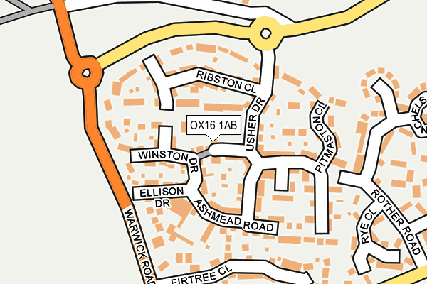 OX16 1AB map - OS OpenMap – Local (Ordnance Survey)