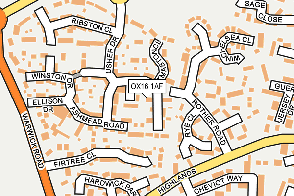 OX16 1AF map - OS OpenMap – Local (Ordnance Survey)