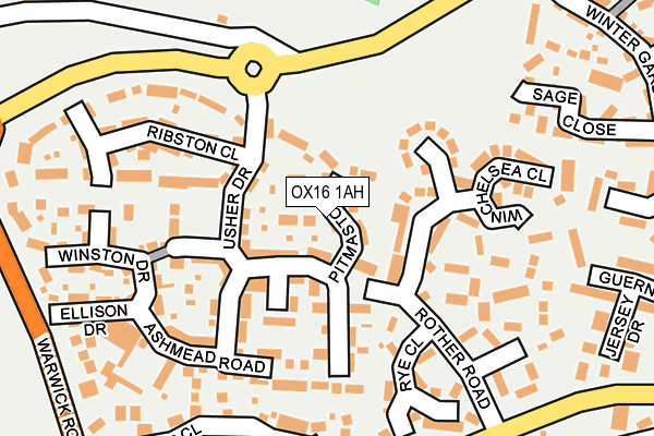 OX16 1AH map - OS OpenMap – Local (Ordnance Survey)
