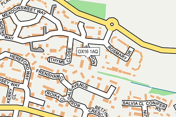 OX16 1AQ map - OS OpenMap – Local (Ordnance Survey)