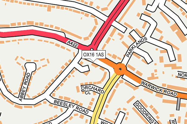 OX16 1AS map - OS OpenMap – Local (Ordnance Survey)