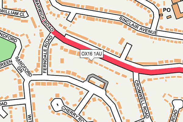 OX16 1AU map - OS OpenMap – Local (Ordnance Survey)