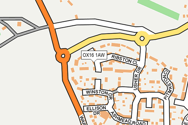 OX16 1AW map - OS OpenMap – Local (Ordnance Survey)