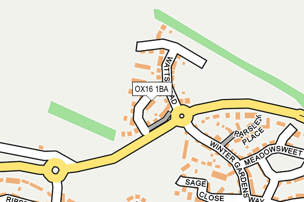 OX16 1BA map - OS OpenMap – Local (Ordnance Survey)