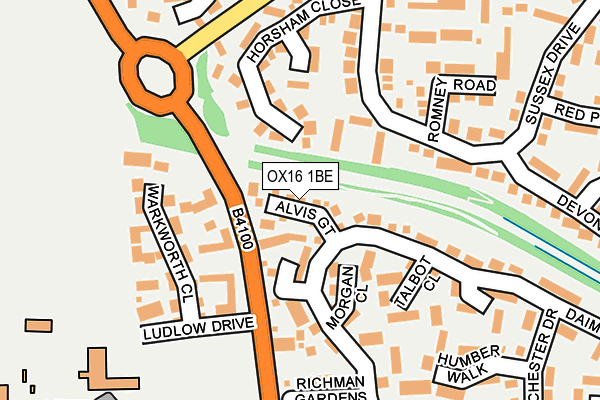 OX16 1BE map - OS OpenMap – Local (Ordnance Survey)