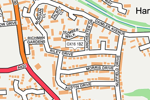 OX16 1BZ map - OS OpenMap – Local (Ordnance Survey)