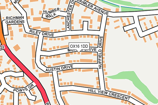 OX16 1DD map - OS OpenMap – Local (Ordnance Survey)