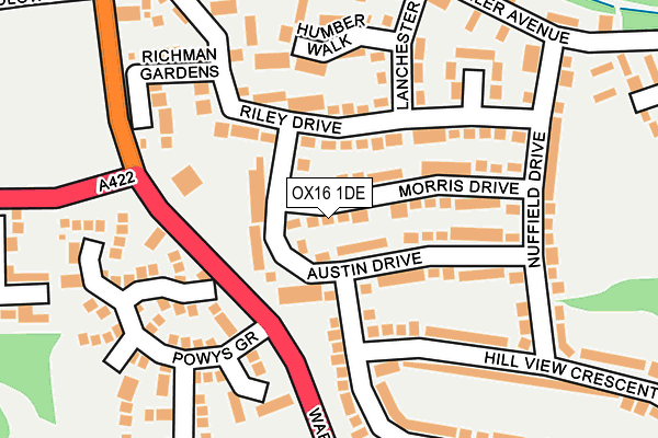 OX16 1DE map - OS OpenMap – Local (Ordnance Survey)