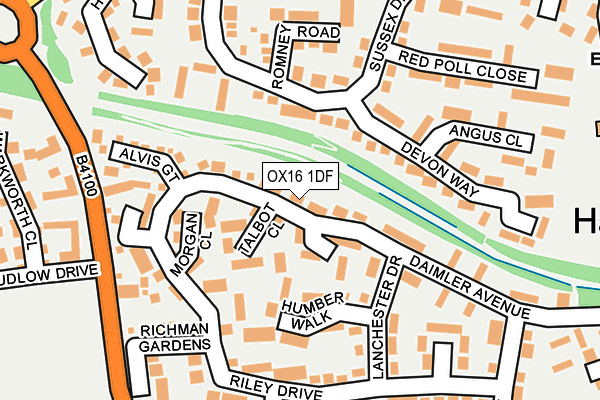 OX16 1DF map - OS OpenMap – Local (Ordnance Survey)