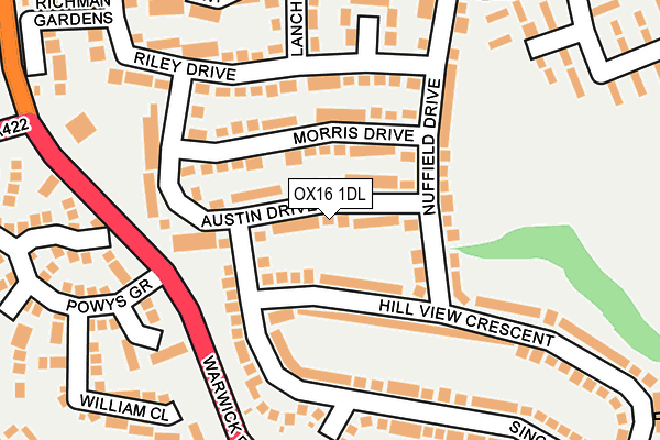 OX16 1DL map - OS OpenMap – Local (Ordnance Survey)