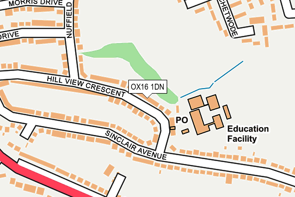 OX16 1DN map - OS OpenMap – Local (Ordnance Survey)