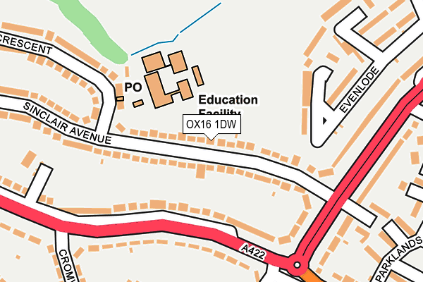 OX16 1DW map - OS OpenMap – Local (Ordnance Survey)