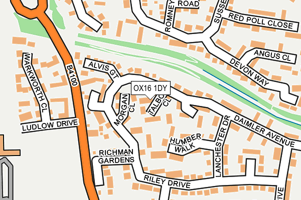 OX16 1DY map - OS OpenMap – Local (Ordnance Survey)