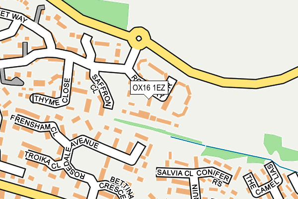 OX16 1EZ map - OS OpenMap – Local (Ordnance Survey)
