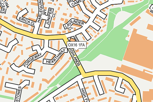OX16 1FA map - OS OpenMap – Local (Ordnance Survey)