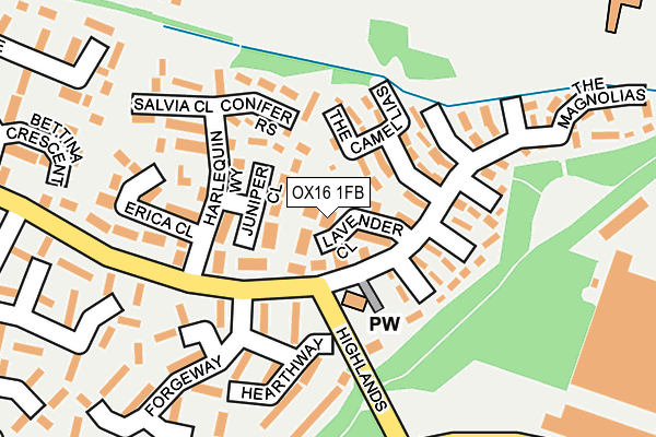 OX16 1FB map - OS OpenMap – Local (Ordnance Survey)