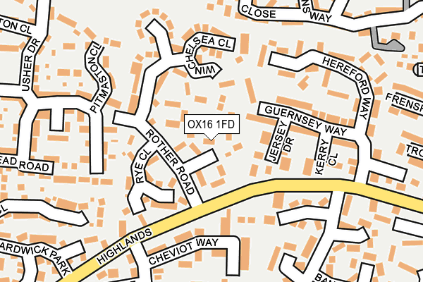 OX16 1FD map - OS OpenMap – Local (Ordnance Survey)