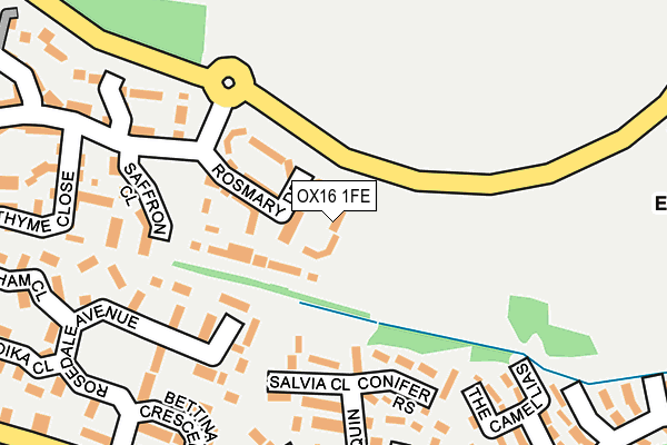 OX16 1FE map - OS OpenMap – Local (Ordnance Survey)