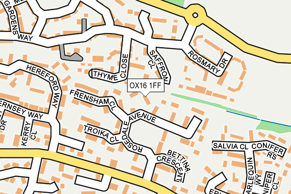 OX16 1FF map - OS OpenMap – Local (Ordnance Survey)