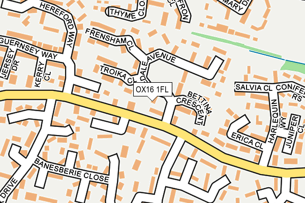 OX16 1FL map - OS OpenMap – Local (Ordnance Survey)