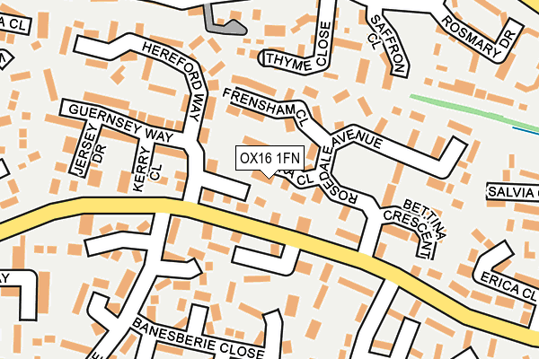 OX16 1FN map - OS OpenMap – Local (Ordnance Survey)