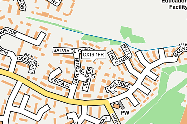 OX16 1FR map - OS OpenMap – Local (Ordnance Survey)