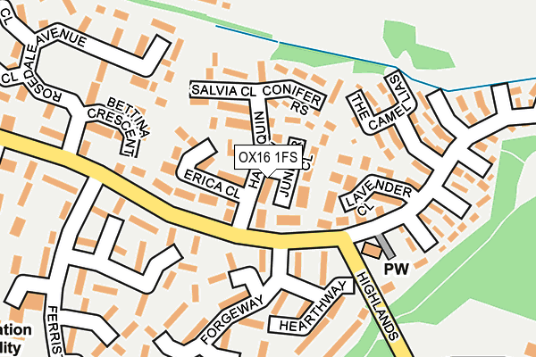 OX16 1FS map - OS OpenMap – Local (Ordnance Survey)