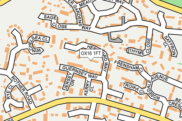 OX16 1FT map - OS OpenMap – Local (Ordnance Survey)