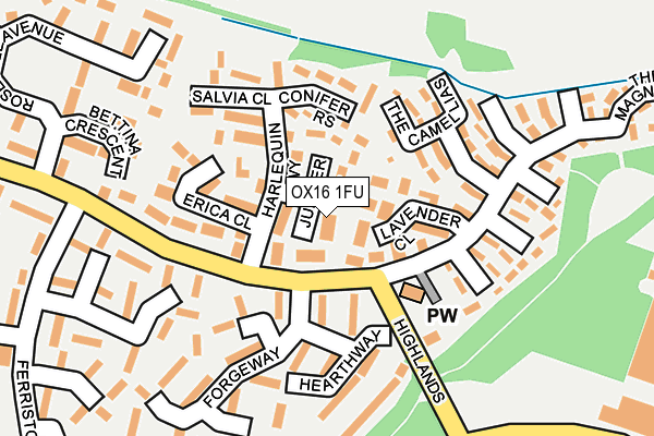 OX16 1FU map - OS OpenMap – Local (Ordnance Survey)