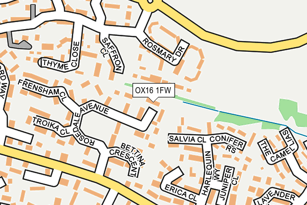OX16 1FW map - OS OpenMap – Local (Ordnance Survey)