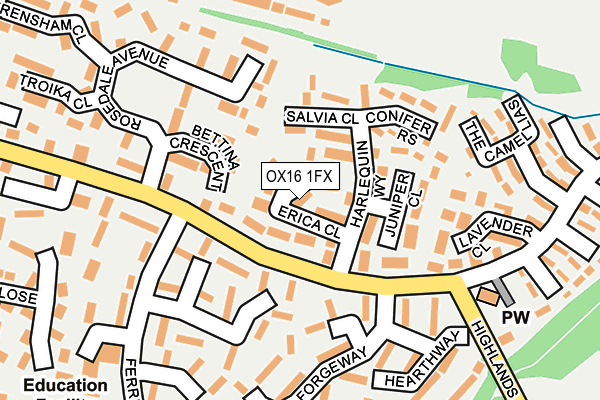 OX16 1FX map - OS OpenMap – Local (Ordnance Survey)