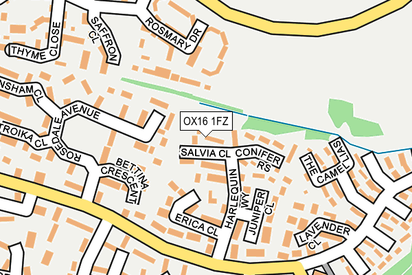 OX16 1FZ map - OS OpenMap – Local (Ordnance Survey)